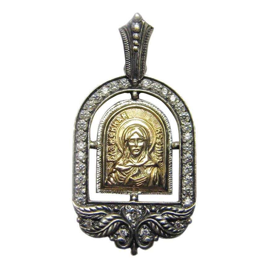 Серебряная иконка ''Ксения'' Persian PSZ034-KSENIJA с цирконами