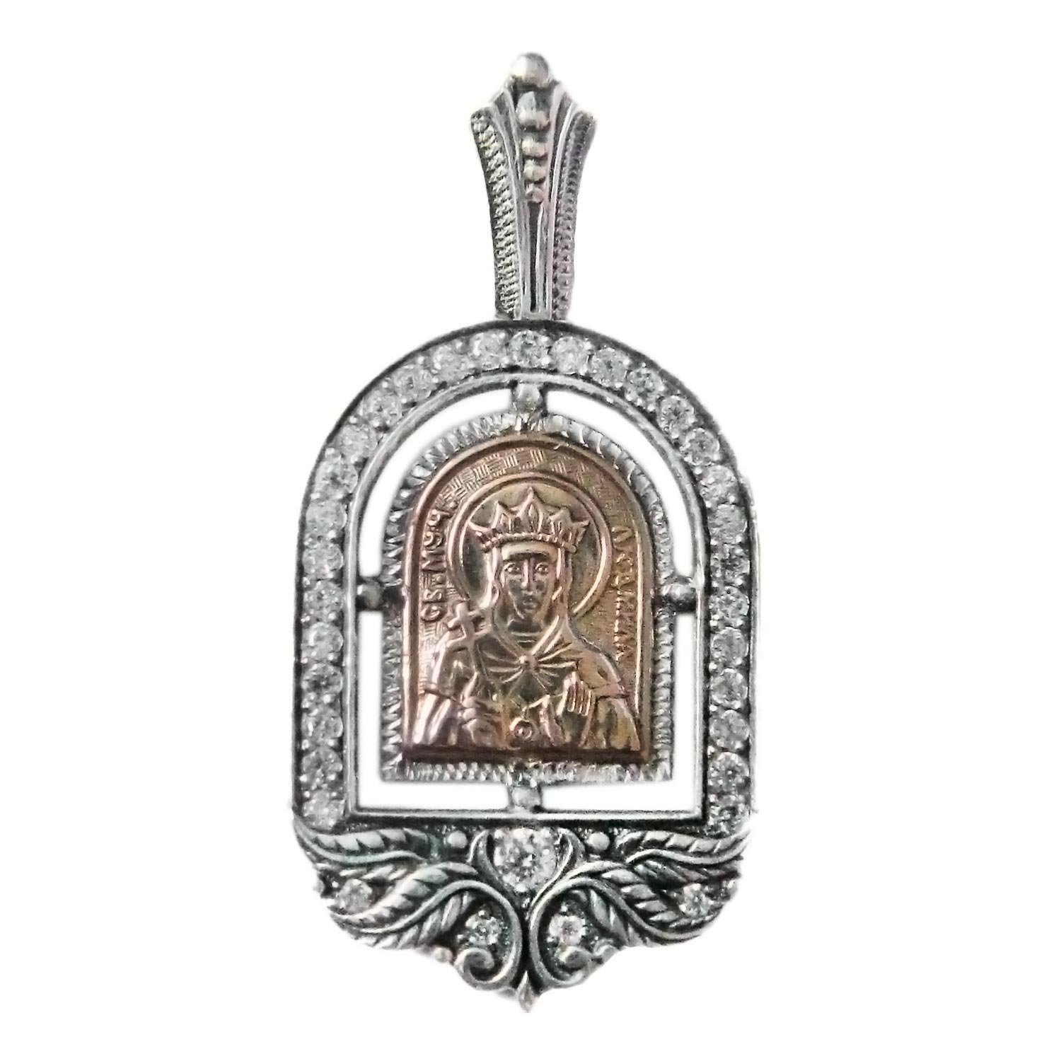 Серебряная иконка ''Людмила'' Persian PSZ034-LJUDMILA с цирконами