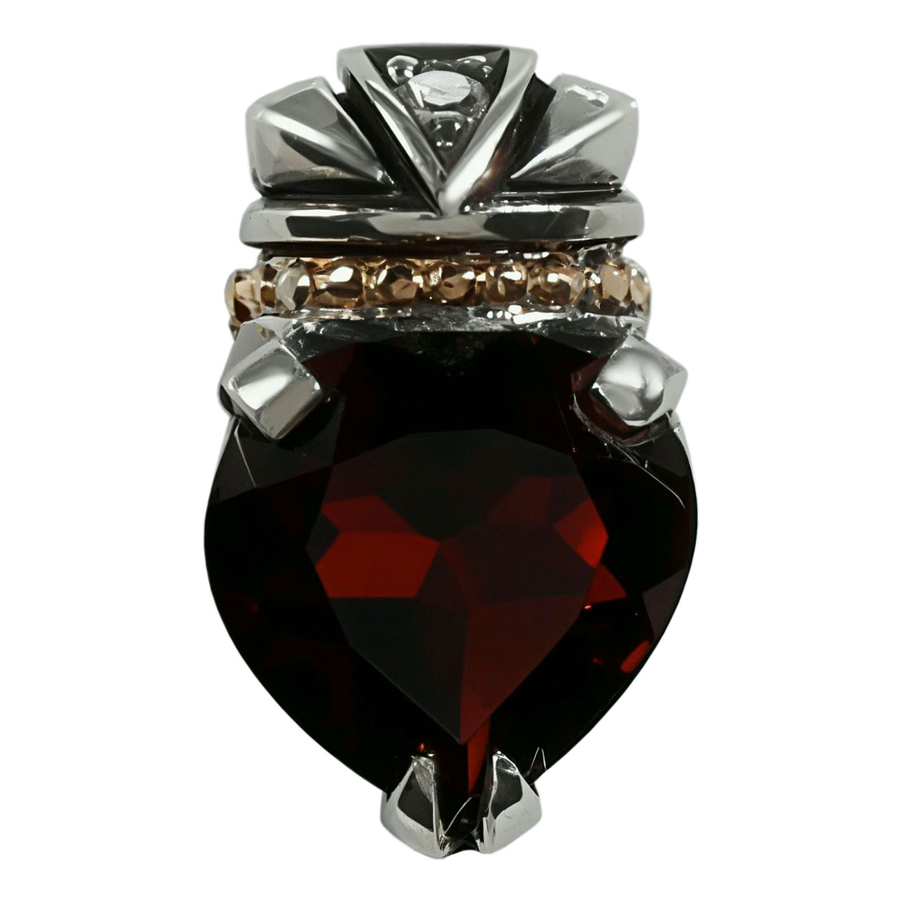 Серебряная подвеска ''Кладдах'' Persian PSZ171-GRANAT с гранатом, цирконом