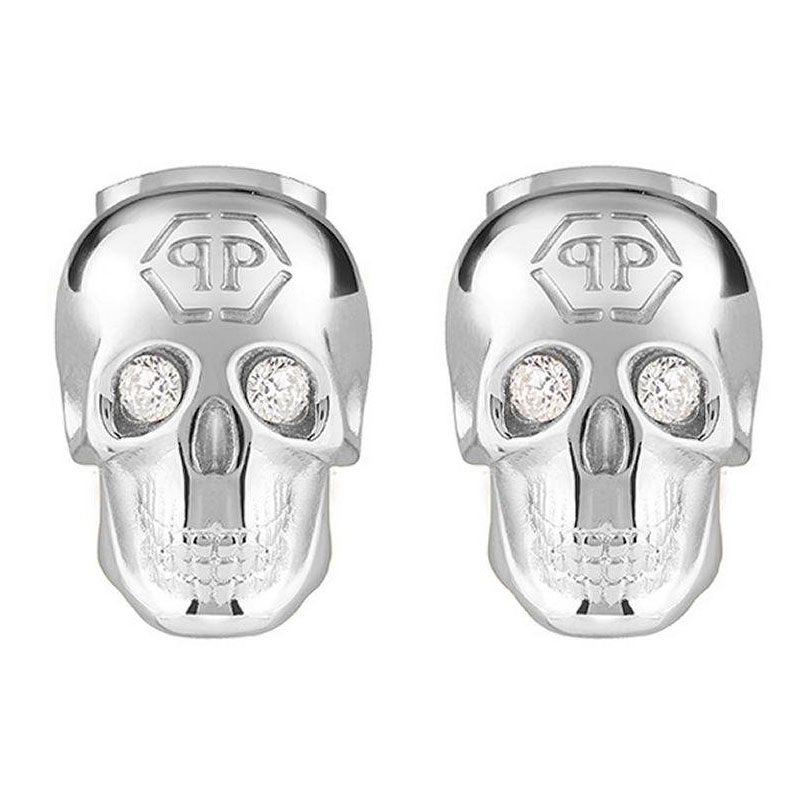 Стальные серьги пусеты-гвоздики Philipp Plein PJ3AA05EU с кристаллами Preciosa