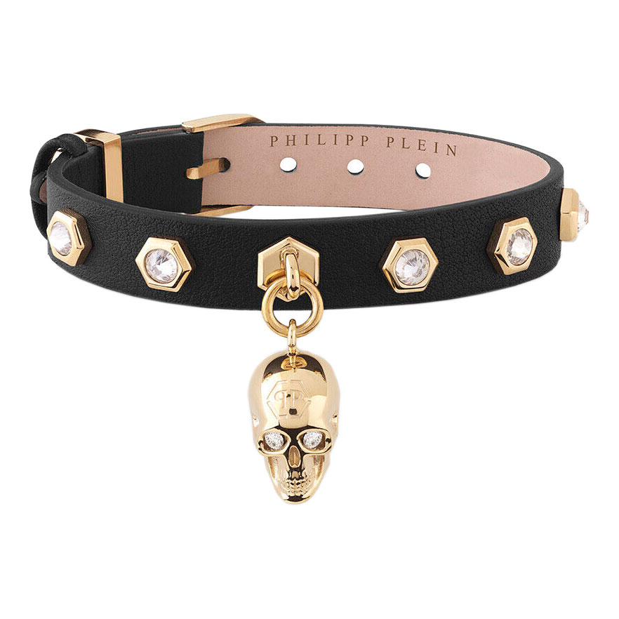 Кожаный браслет Philipp Plein PJ3AA13BU с кристаллами Preciosa