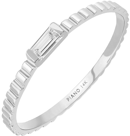 Кольцо из белого золота ''Дольче'' PIANO RHXR0010-w-white с кубическим цирконием