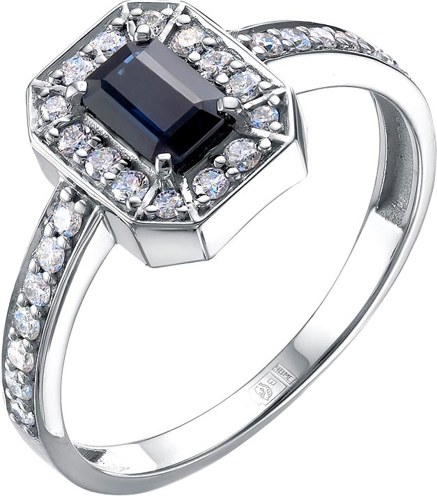 Платиновое кольцо Platika 1-0227-912 с сапфиром, бриллиантами