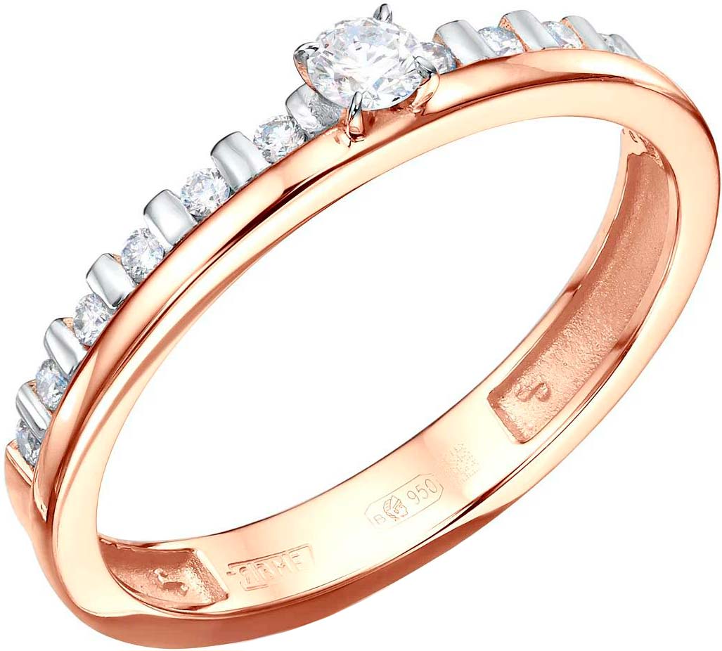 Золотое двойное кольцо Platika 1-1171504-101 с бриллиантами