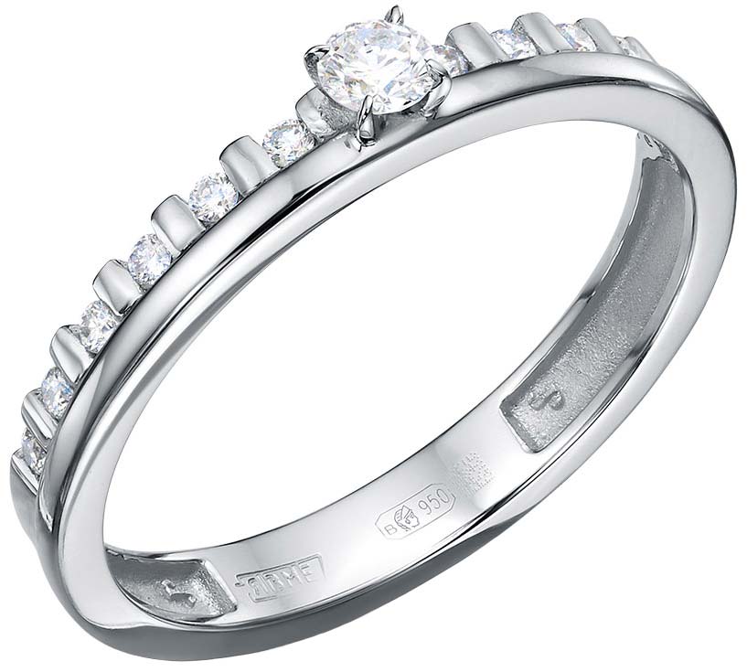 Платиновое двойное кольцо Platika 1-1171504-901 с бриллиантами