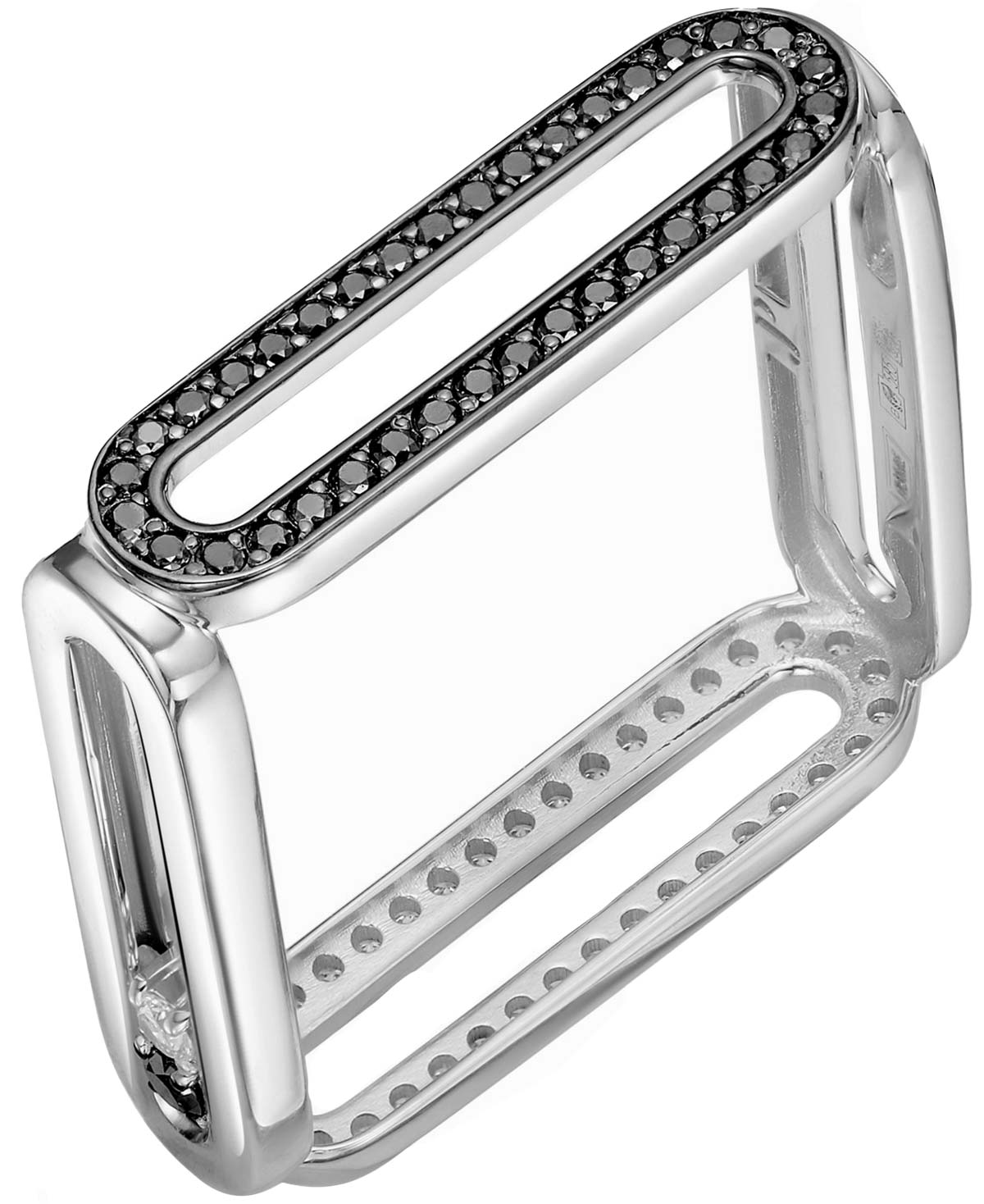 Платиновое кольцо Platika 1-1183504-915 с черными бриллиантами, бриллиантами