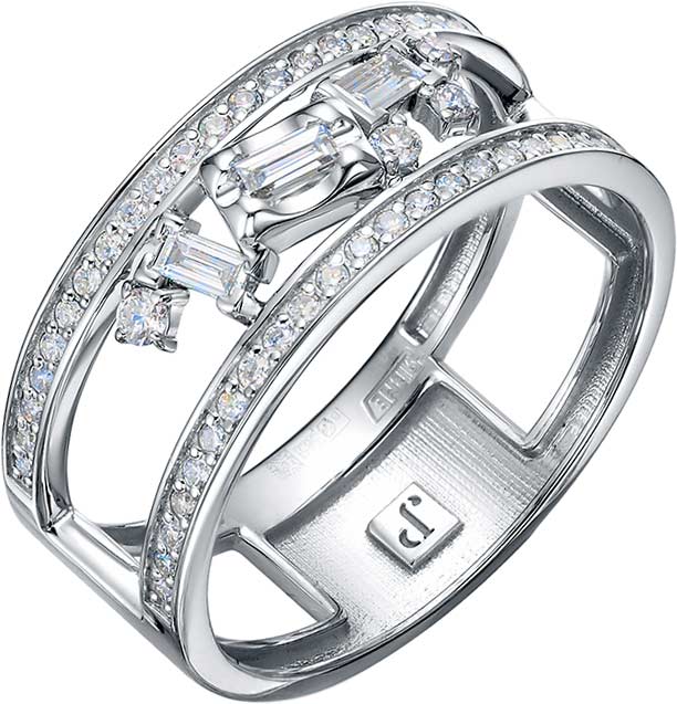 Платиновое двойное кольцо Platika 1-1203504-901 с бриллиантами