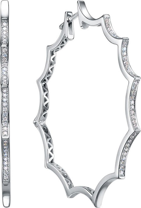 Серьги кольца конго из белого золота Platika 2-0796504-201 с бриллиантами