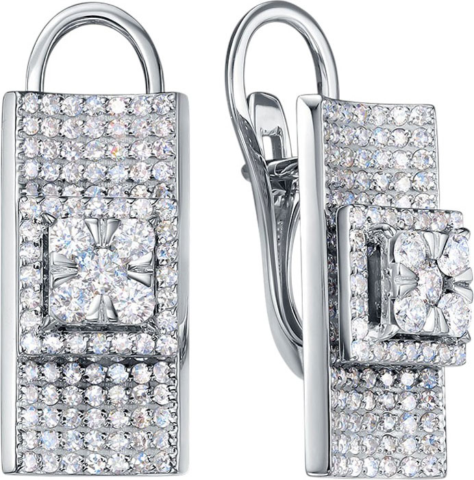 Серьги из белого золота Platika 2-1028504-201-17 с бриллиантами