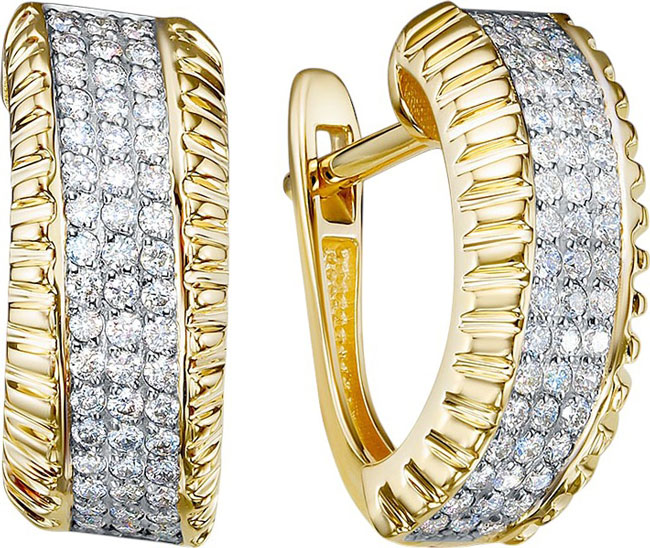 Золотые серьги Platika 2-1060504-301 с бриллиантами