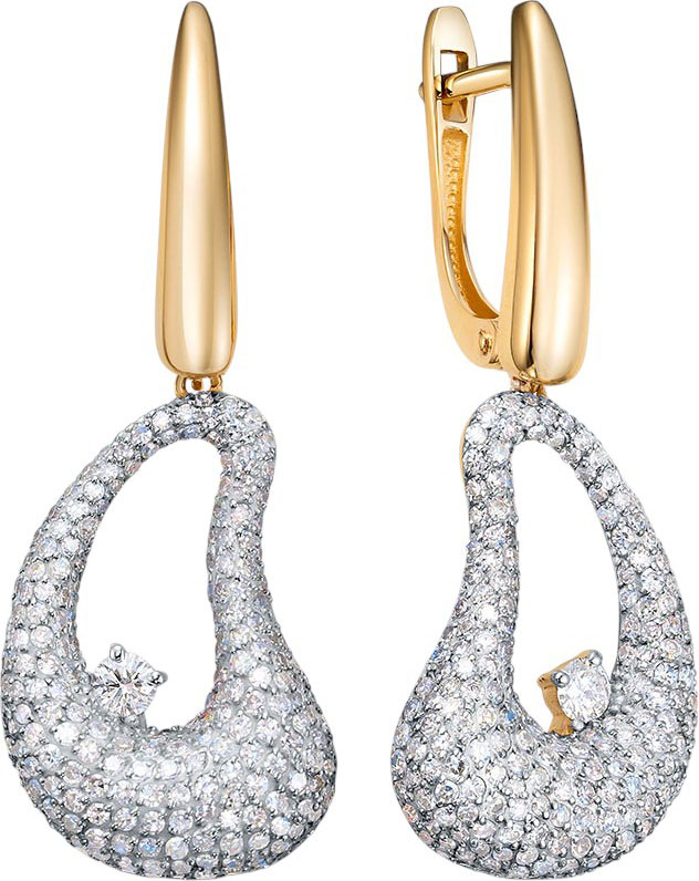 Золотые серьги с подвесками Platika 2-1074504-301-17 с бриллиантами