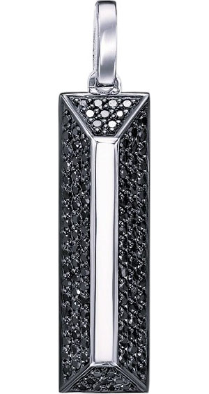 Подвеска из белого золота Platika 3-0410504-205 с черными бриллиантами