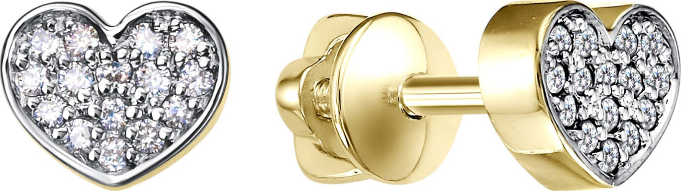 Золотые серьги пусеты-гвоздики Platika 5-0559504-301 с бриллиантами