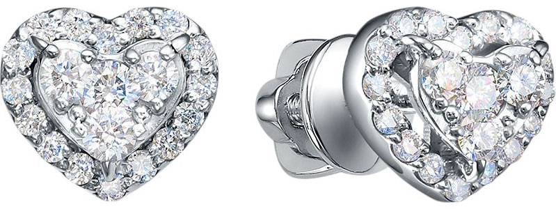 Серьги пусеты-гвоздики из белого золота Platika 5-1006504-201 с бриллиантами