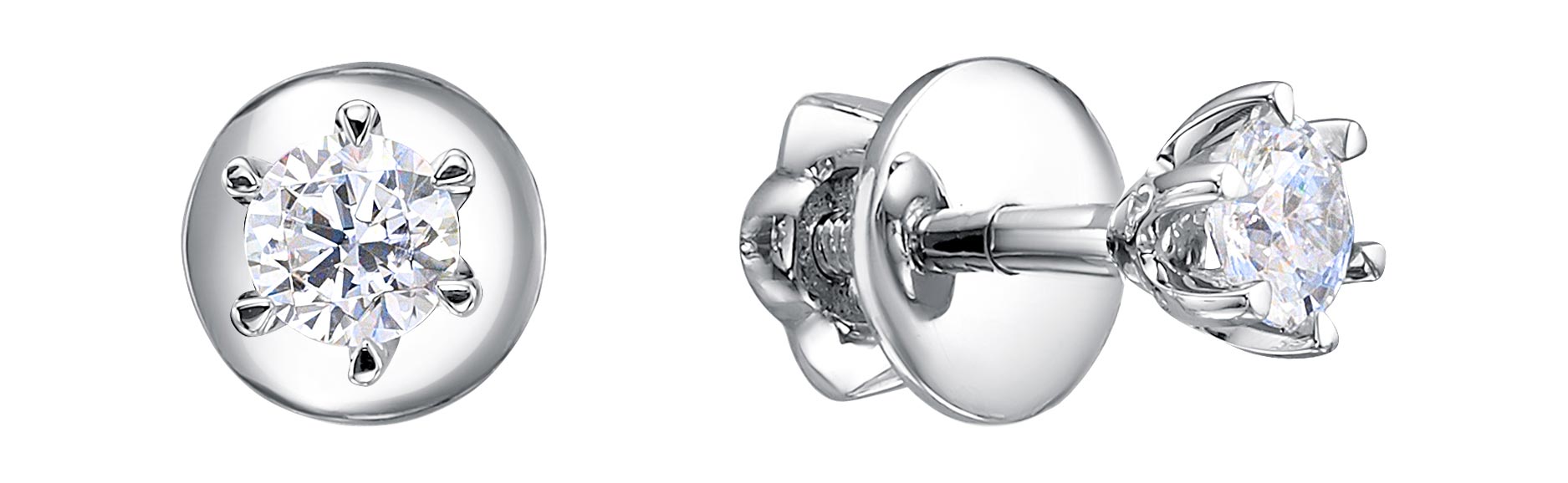 Платиновые серьги пусеты-гвоздики Platika 5-11-0002-901 с бриллиантами
