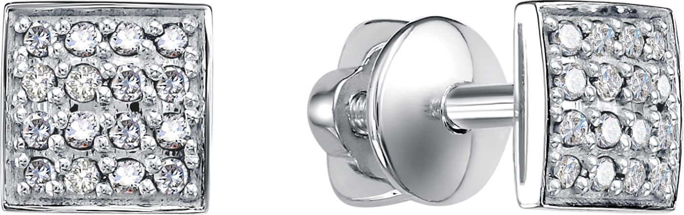 Серьги пусеты-гвоздики из белого золота Platika 5-31-0134504-201-17 с бриллиантами