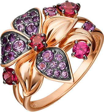 Золотое кольцо PLATINA Jewelry 01-5391-00-257-1110-57 с гранатами, аметистами