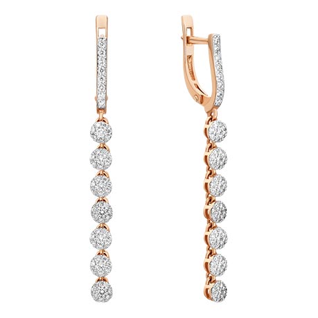 Золотые серьги PLATINA Jewelry 02-0810-00-101-1110-30 c бриллиантом