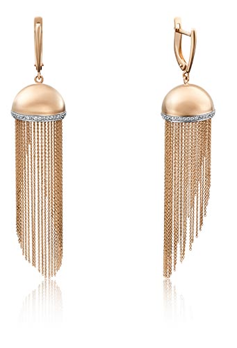 Золотые серьги с подвесками PLATINA Jewelry 02-3634-00-000-1110-48