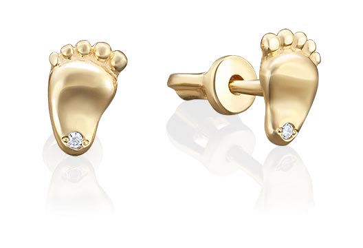 Золотые серьги пусеты-гвоздики PLATINA Jewelry 02-3694-00-401-1130-03 с фианитами