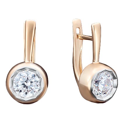 Золотые серьги круглые PLATINA Jewelry 02-3725-00-501-1110-38 с фианитами