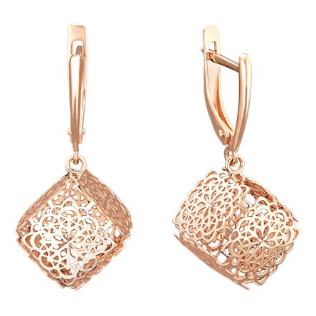 Золотые серьги с подвесками PLATINA Jewelry 02-3792-00-000-1110-48