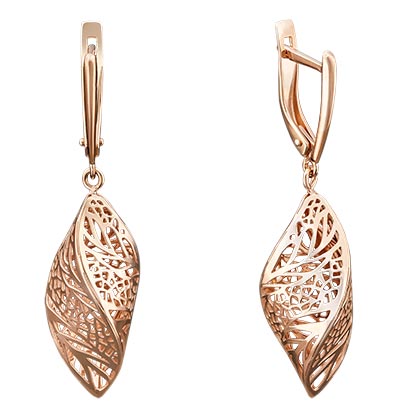 Золотые серьги с подвесками PLATINA Jewelry 02-3850-00-000-1110-65
