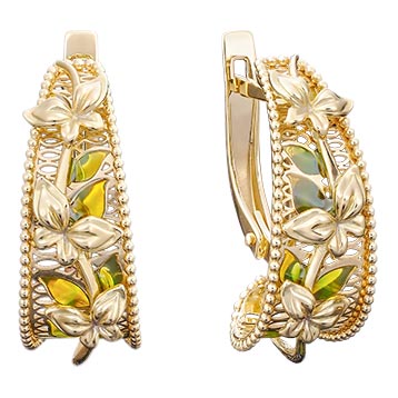 Золотые серьги PLATINA Jewelry 02-3895-00-000-1130-48 c эмалью
