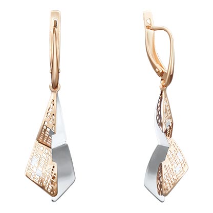 Золотые серьги с подвесками PLATINA Jewelry 02-4000-00-000-1111-65