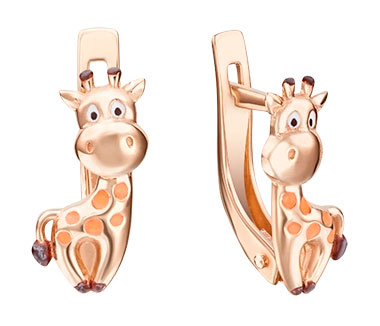 Золотые серьги PLATINA Jewelry 02-4034-00-000-1110-25 с эмалью