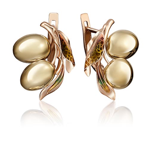 Золотые серьги PLATINA Jewelry 02-4097-00-000-1113-42 с эмалью