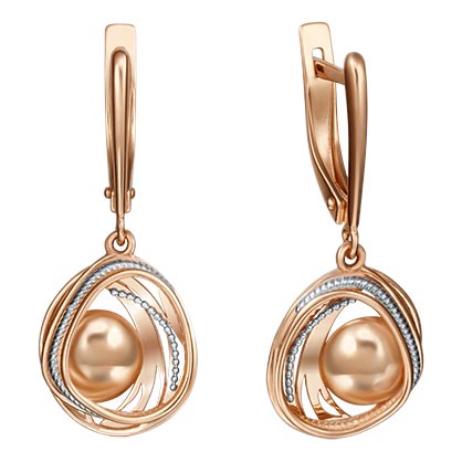 Золотые серьги с подвесками PLATINA Jewelry 02-4230-00-000-1110-48
