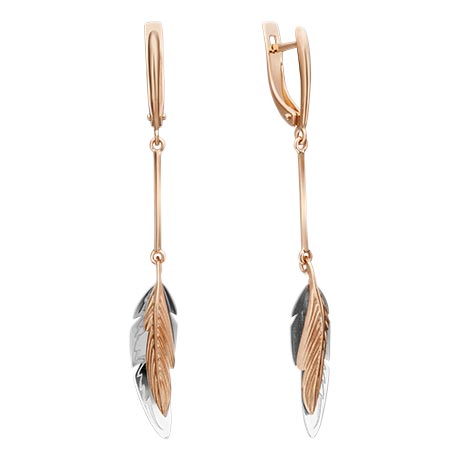 Золотые длинные серьги с подвесками PLATINA Jewelry 02-4347-00-000-1111-64