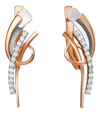 Золотые серьги PLATINA Jewelry 02-4392-00-401-1111-48 с фианитами