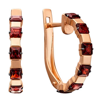 Золотые серьги PLATINA Jewelry 02-4475-00-204-1110-57 с гранатами