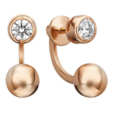 Золотые серьги джекеты PLATINA Jewelry 02-4480-00-501-1110-38 с фианитами