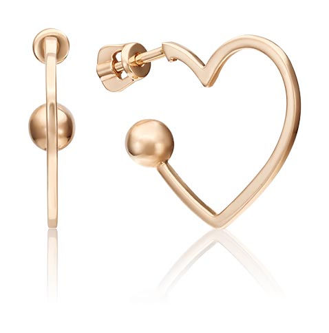 Золотые серьги полукольца PLATINA Jewelry 02-4491-00-000-1110-02