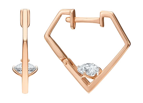 Золотые серьги PLATINA Jewelry 02-4496-00-501-1110-38 с фианитами
