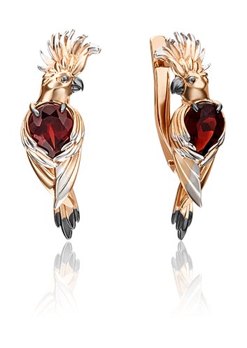 Золотые серьги PLATINA Jewelry 02-4534-00-204-1110-57 с гранатами