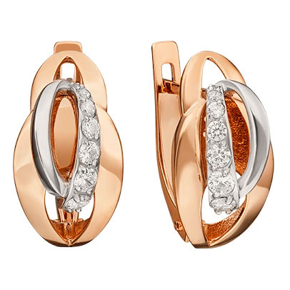 Золотые серьги PLATINA Jewelry 02-4567-00-401-1111-03 с фианитами