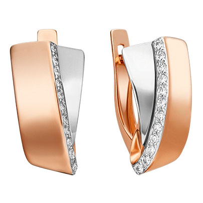 Золотые серьги PLATINA Jewelry 02-4570-00-401-1111-23 с фианитами