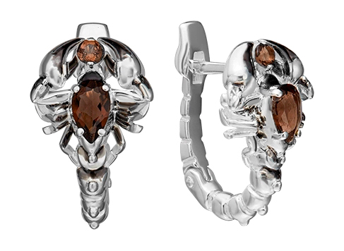 Серебряные серьги PLATINA Jewelry 02-4637-00-202-0200-68-Ag c кварцем
