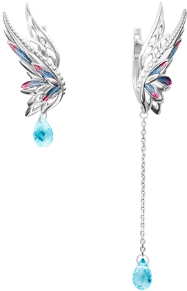 Серебряные серьги PLATINA Jewelry 02-4739-00-201-0200-69-Ag c топазом