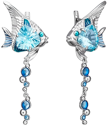 Серебряные серьги PLATINA Jewelry 02-4770-00-201-0200-69-Ag c топазом