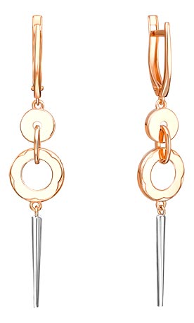 Золотые длинные серьги PLATINA Jewelry 02-5001-00-000-1111