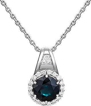 Кулон из белого золота PLATINA Jewelry 03-0413-00-105-1120-30 с сапфиром, бриллиантами