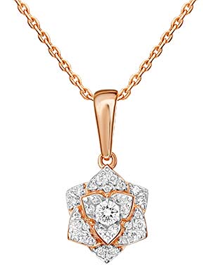 Золотой кулон ''Цветок'' PLATINA Jewelry 03-0420-00-101-1110-30 с бриллиантами