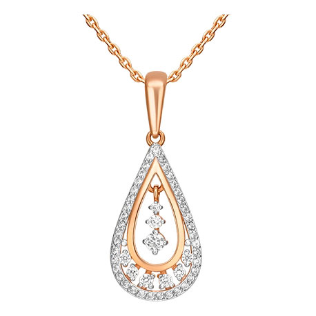 Золотая подвеска PLATINA Jewelry 03-2327-00-401-1110-32 с фианитами