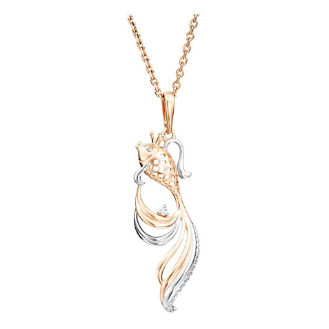 Золотая подвеска ''Золотая рыбка'' PLATINA Jewelry 03-2424-00-401-1110-03 с фианитами