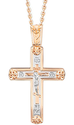 Золотой православный крестик с распятием PLATINA Jewelry 03-2730-00-000-1111-66